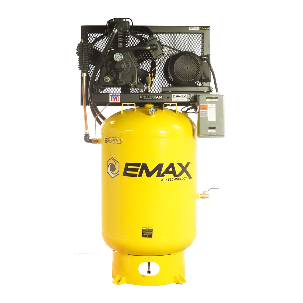 EMAX E450 Series â€“ 10HP 3 Cylinder Air Compressor, 120 Gallon, 3 ...