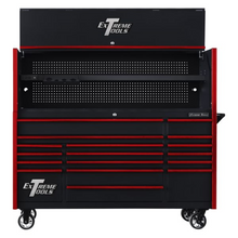 Load image into Gallery viewer, Extreme Tools® DX Series 72" Professional Hutch &amp; 17 Drawer Roller Cabinet Combo