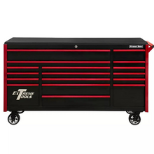 Load image into Gallery viewer, Extreme Tools® DX Series 72"W x 21"D 17 Drawer Triple Bank Roller Cabinets 100 lbs Slides