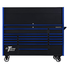 Load image into Gallery viewer, Extreme Tools® DX Series 72" Professional Hutch &amp; 17 Drawer Roller Cabinet Combo