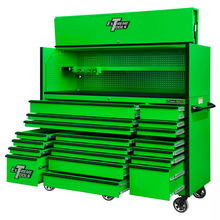 Load image into Gallery viewer, Extreme Tools® RX Series 72"W x 30"D Professional Hutch &amp; 19 Drawer Roller Cabinet w/ 250lbs Slides Combo