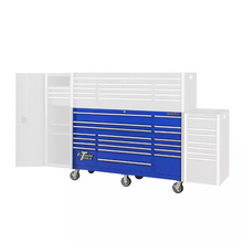 Load image into Gallery viewer, Extreme Tools® RX Series 72"W x 25"D 19 Drawer Triple Bank Roller Cabinet w/ Chrome Drawer Pulls