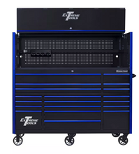 Load image into Gallery viewer, Extreme Tools® RX Series 72"W x 30"D Professional Hutch &amp; 19 Drawer Roller Cabinet w/ 250lbs Slides Combo