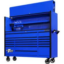 Load image into Gallery viewer, Extreme Tools® DX Series 72" Professional Hutch &amp; 17 Drawer Roller Cabinet Combo