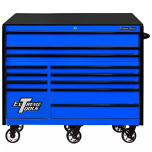 Load image into Gallery viewer, Extreme Tools® RX Series 55"W x 25"D 12 Drawer Roller Cabinet 150 lb Slides