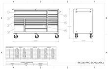 Load image into Gallery viewer, Extreme Tools® RX Series 72"W x 30"D 19 Drawer Roller Cabinet - 250 lbs Slides