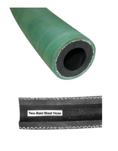 Clemco Standard 2-Braid Blast Hose - 3/4″ ID  x 20′ - Uncoupled