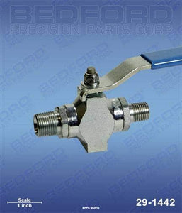 Graco 210-659 Bedford 29-1442 5000 PSI Ball Valve - 3/8 NPT(m) x 1/4 NTP(m) Viton Packed (1587459129379)