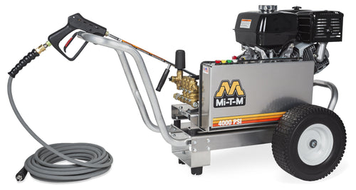 Mi-T-M CBA Aluminum Series 4000 PSI @ 3.7 GPM Belt Drive 389cc Honda GX390 OHV CAT Pump Gas Cold Water Pressure Washer