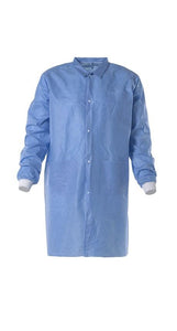 DuPont™ ProClean® 2. Protective Lab Coat with Traditional Collar - Pockets and Knit Cuffs - Blue - 2X - 30/Pack