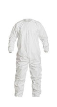 Load image into Gallery viewer, DuPont™ Tyvek® IsoClean® Coverall. Bound Seams. Bound Neck. Dolman Sleeve Design. Covered Elastic Wrists and Ankles. Zipper Closure. Snaps for Aseptic Donning. White. - Small - 25/Pack