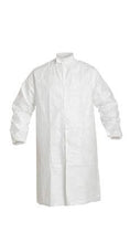 Load image into Gallery viewer, DuPont™ Tyvek® IsoClean® Frock - Serged Seams - High Mandarin Collar with Adjustable Snaps - Raglan Sleeve Design - Elastic Wrists - Front Snap Closure - Generous Cut - White - 2X - 30/Pack