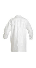 Load image into Gallery viewer, DuPont™ Tyvek® IsoClean® Frock - Serged Seams - High Mandarin Collar with Snap - Set Sleeve Design - Elastic Wrists - Front Snap Closure - White - 4X - 30/Pack