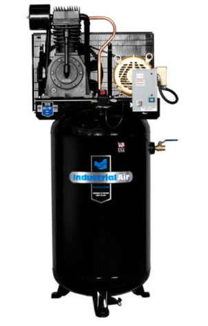 Industrial Air  7.5 HP Three Phase 230V 80 Gallon Two Stage with Baldor motor with mag starter