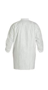 DuPont™ Tyvek® 400 Frock - Collar - Elastic Wrists - Extends to Knee - Front Snap Closure - Serged Seams - White - 5X - 30/PK