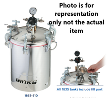 Load image into Gallery viewer, Binks 183S 2 Gallons ASME Stainless Steel Pressure Tank - Double Regulated &amp; No Agitator