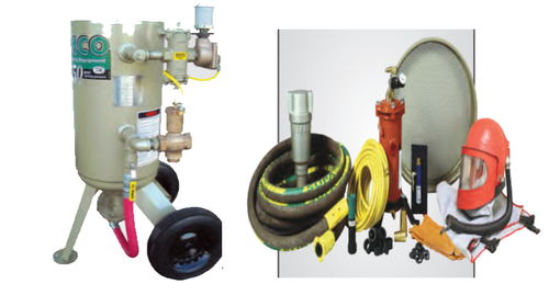 Clemco 00916  6 Cubic Foot Blast Machine Packages with 1-1/4” piping & Flat Sand Valve - Apollo HP SaFety Gear