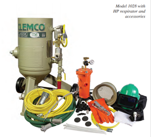 Clemco 00908 0.5 Cubic Foot Blast Machine Packages with 1/2” piping 10” diameter Manual Sand Valve Sandblast Pots - Apollo HP SaFety Gear