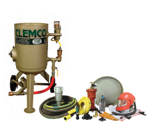 Clemco Model 1642 2 Cuft Classic Blast Machine Systems - Auto Quantum Valve with abrasive cut off switch (All blast medias plus blow down option) - SaFety Gear