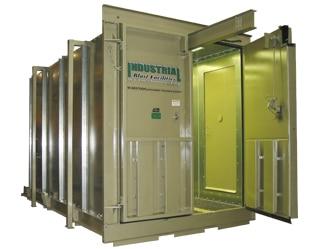 Due to having to be shipped by truck they are limited to 14 feet by 7 feet by 8 feet tall.  The room comes with pneumatic or mechanical recovery and a side entry door.
