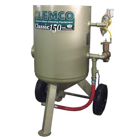Clemco 6.0 cu ft Classic Blast Machine Model 21074 with TLR-300 Remote Controls, Auto Quantum Valve (AQV), Abrasive Cut-off Switch (ACS), Stationary - 600lbs., with 1-1/4 inch Piping.